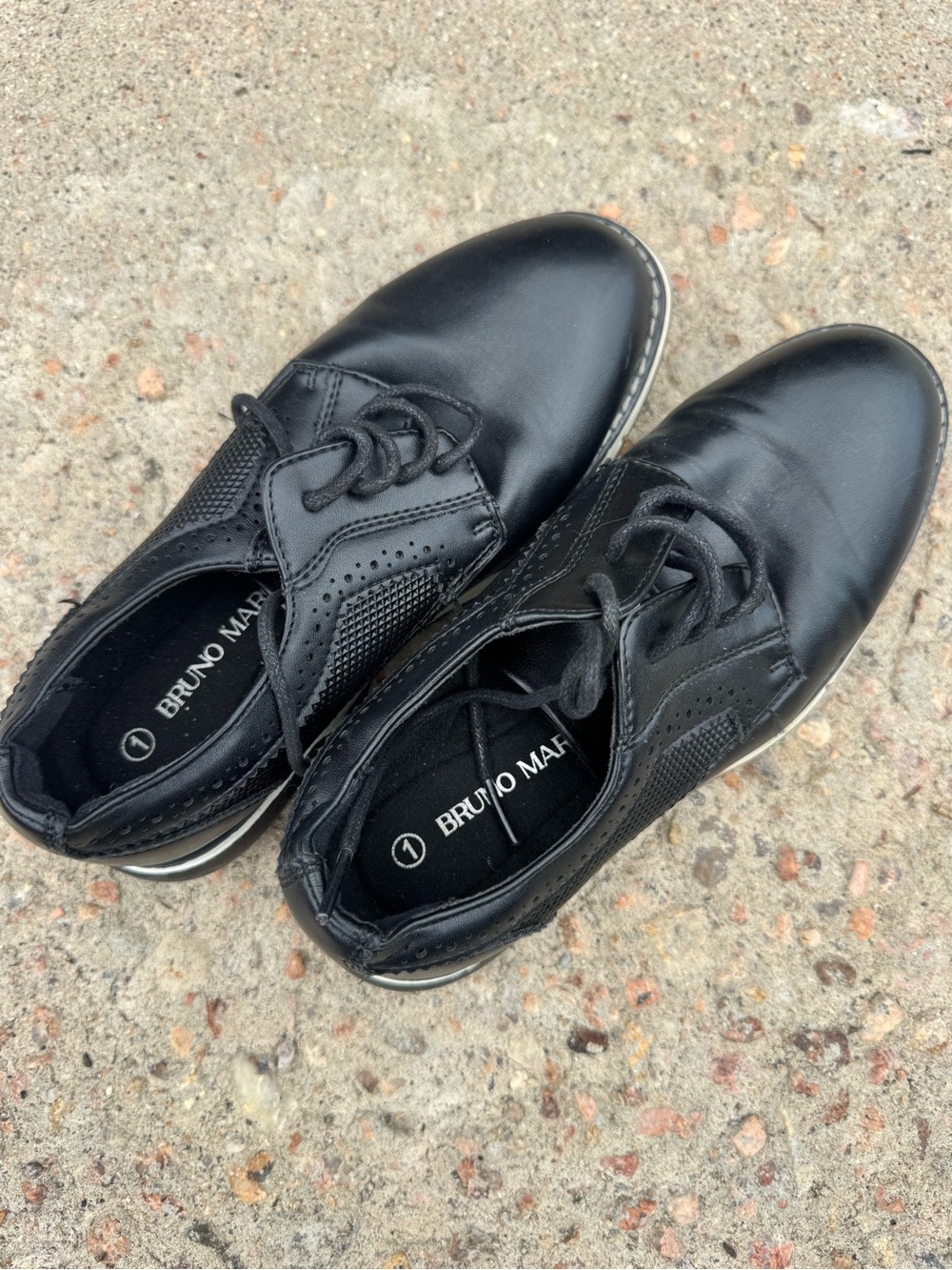 Bruno Marc Kids' Black Lace-Up Oxford Shoes